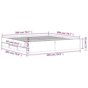 Rám postele se zásuvkami kouřový dub 200 x 200 cm kompozit - obrázek 10