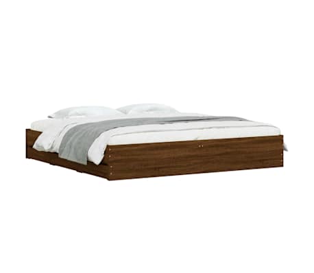 vidaXL Bedframe met lades bewerkt hout bruin eikenkleur 200x200 cm