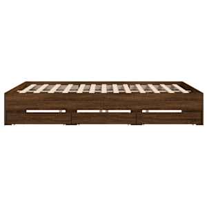 Rám postele se zásuvkami hnědý dub 200x200 cm kompozitní dřevo - obrázek 7
