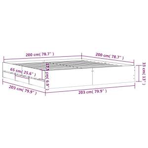 Rám postele se zásuvkami hnědý dub 200x200 cm kompozitní dřevo - obrázek 10