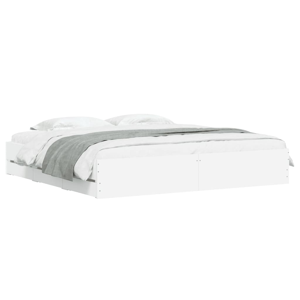 vidaXL Bedframe met lades bewerkt hout wit 180x200 cm afbeelding