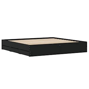 Rám postele se zásuvkami černý 180 x 200 cm kompozitní dřevo - obrázek 8
