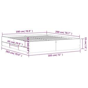 Rám postele se zásuvkami betonově šedý 180 x 200 cm kompozit - obrázek 11