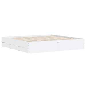 Rám postele se zásuvkami bílý 160 x 200 cm kompozitní dřevo - obrázek 4