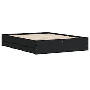Rám postele se zásuvkami černý 150 x 200 cm kompozitní dřevo - obrázek 4