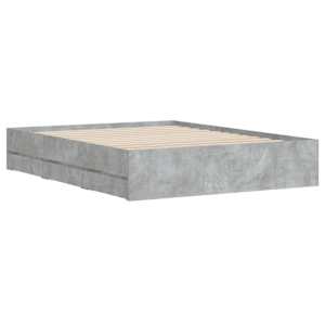 Rám postele se zásuvkami betonově šedý 150 x 200 cm kompozit - obrázek 4