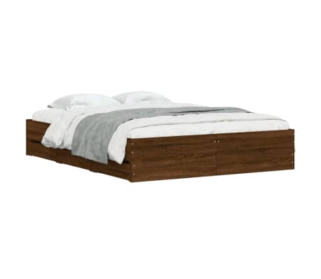 vidaXL Sengeramme med skuffer sonoma eik 150x200 cm konstruert tre