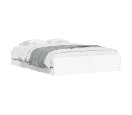 vidaXL Bedframe met lades bewerkt hout wit 140x200 cm