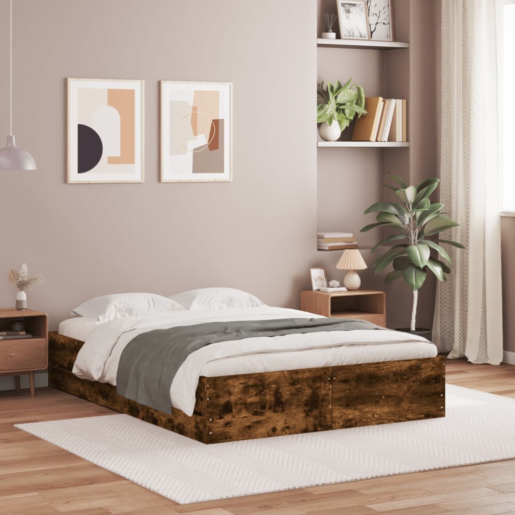 Estructura de cama para colchón de 120x200 cm hecha de madera de color  negro VidaXL