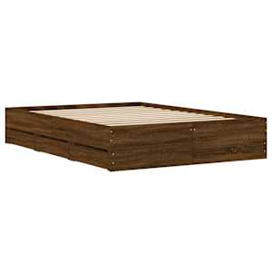 Rám postele se zásuvkami hnědý dub 120x200 cm kompozitní dřevo - obrázek 8
