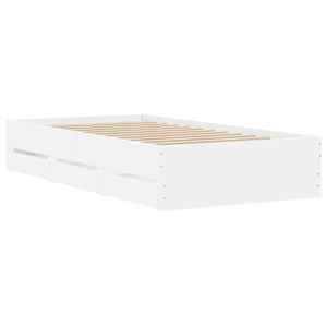 Rám postele se zásuvkami bílý 100 x 200 cm kompozitní dřevo - obrázek 8