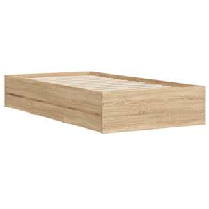 Rám postele se zásuvkami dub sonoma 100x200 cm kompozitní dřevo - obrázek 4