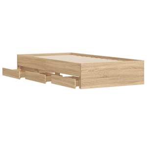 Rám postele se zásuvkami dub sonoma 100x200 cm kompozitní dřevo - obrázek 5