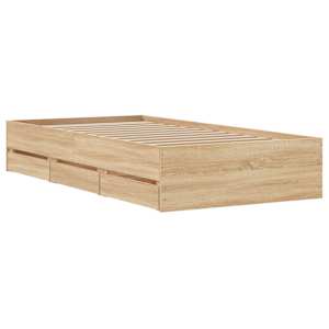 Rám postele se zásuvkami dub sonoma 100x200 cm kompozitní dřevo - obrázek 8
