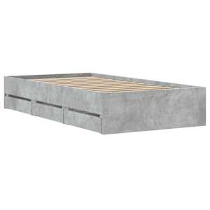 Rám postele se zásuvkami betonově šedý 100 x 200 cm kompozit - obrázek 8