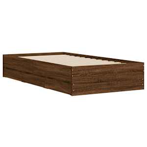 Rám postele se zásuvkami hnědý dub 100x200 cm kompozitní dřevo - obrázek 4