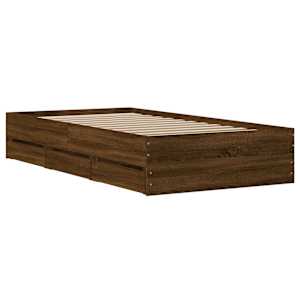 Rám postele se zásuvkami hnědý dub 100x200 cm kompozitní dřevo - obrázek 8