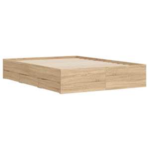 Rám postele se zásuvkami dub sonoma 135x190 cm kompozitní dřevo - obrázek 4