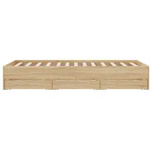 Rám postele se zásuvkami dub sonoma 135x190 cm kompozitní dřevo - obrázek 7