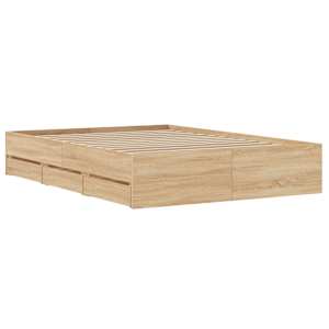 Rám postele se zásuvkami dub sonoma 135x190 cm kompozitní dřevo - obrázek 8
