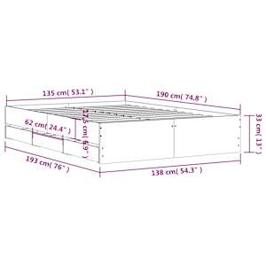 Rám postele se zásuvkami dub sonoma 135x190 cm kompozitní dřevo - obrázek 11