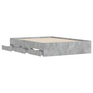 Rám postele se zásuvkami betonově šedý 135 x 190 cm kompozit - obrázek 5