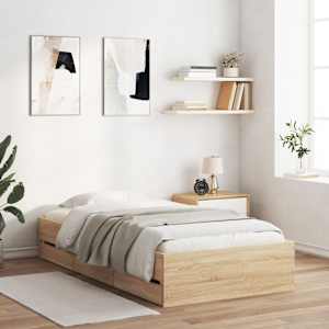 Posteljni okvir s predali sonoma hrast 90x190 cm inženirski les