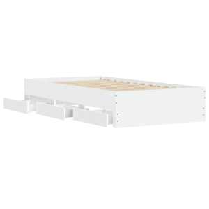 Rám postele se zásuvkami bílý 75 x 190 cm kompozitní dřevo - obrázek 4