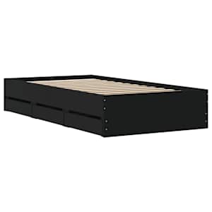 Rám postele se zásuvkami černý 75 x 190 cm kompozitní dřevo - obrázek 8