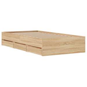 Rám postele se zásuvkami dub sonoma 75x190 cm kompozitní dřevo - obrázek 8