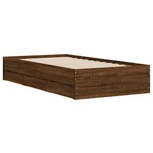 Rám postele se zásuvkami hnědý dub 75 x 190 cm kompozitní dřevo - obrázek 4