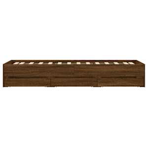 Rám postele se zásuvkami hnědý dub 75 x 190 cm kompozitní dřevo - obrázek 7