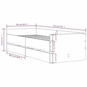 Rám postele se zásuvkami kouřový dub 100 x 200 cm - obrázek 11