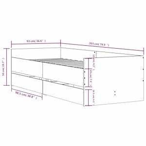 Rám postele se zásuvkami černý 90 x 200 cm - obrázek 11