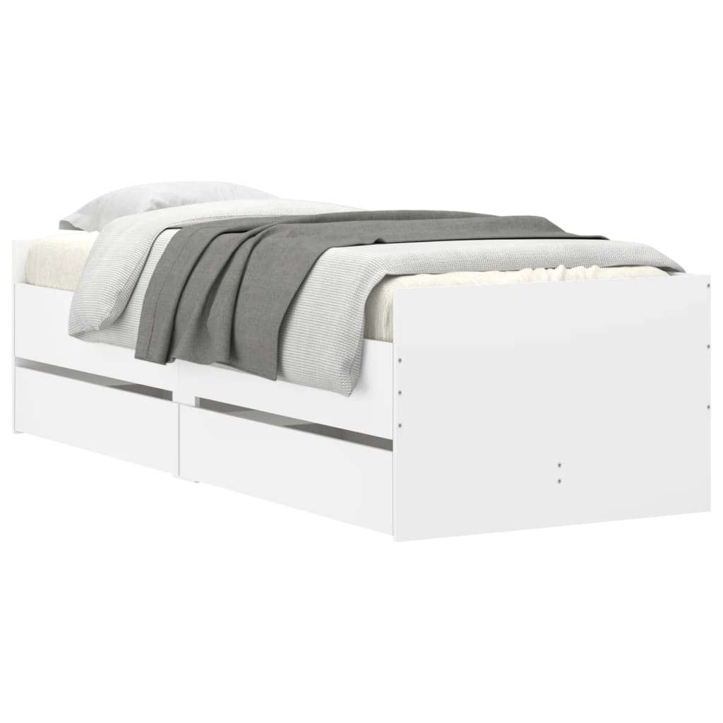 vidaXL Bedframe met lades wit 90x190 cm afbeelding