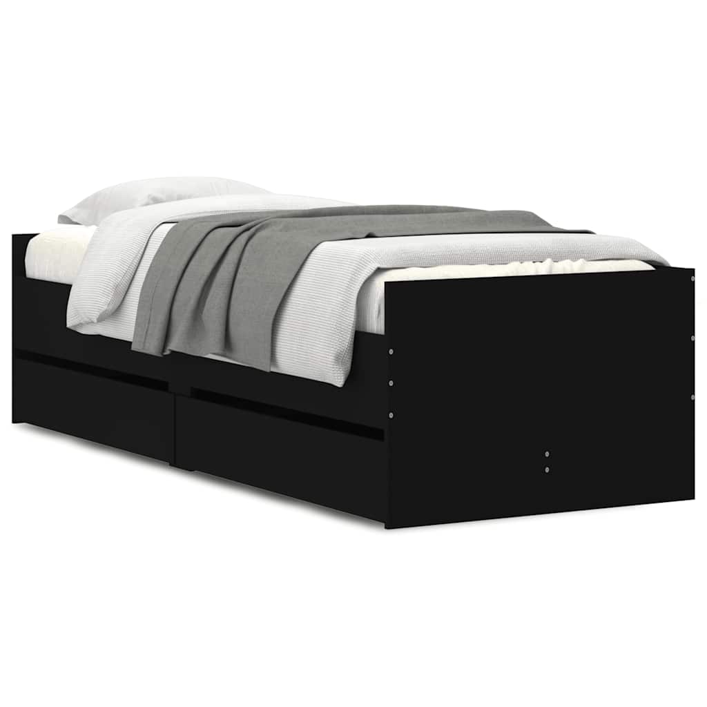 vidaXL Bedframe met lades zwart 90x190 cm, foto 3
