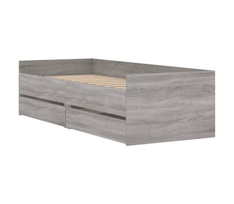 vidaXL Bed Frame without Mattress Grey Sonoma 75x190 cm Small Single Small Single