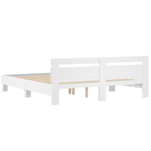 Rám postele s čelem bílý 200 x 200 cm kompozitní dřevo - obrázek 7