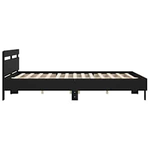 Rám postele s čelem černý 200 x 200 cm kompozitní dřevo - obrázek 6