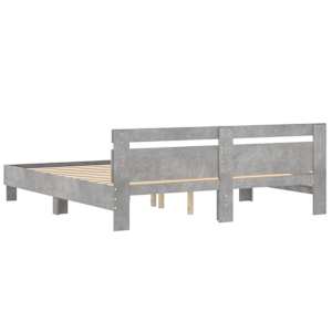 Rám postele s čelem betonově šedý 200 x 200 cm kompozitní dřevo - obrázek 7