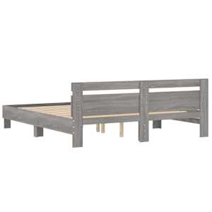 Rám postele s čelem šedý sonoma 200 x 200 cm kompozitní dřevo - obrázek 7
