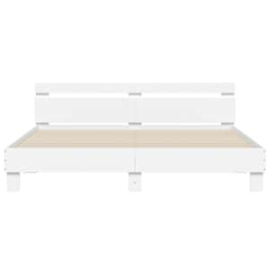 Rám postele s čelem bílý 180 x 200 cm kompozitní dřevo - obrázek 5