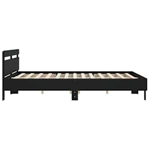 Rám postele s čelem černý 180 x 200 cm kompozitní dřevo - obrázek 6