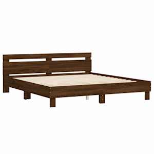 vidaXL Bed Frame without Mattress Brown Oak 180x200 cm Super King