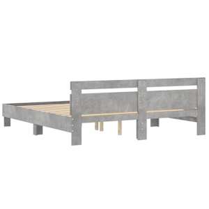 Rám postele s čelem betonově šedý 160 x 200 cm kompozitní dřevo - obrázek 7
