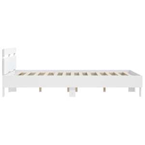 Rám postele s čelem bílý 150 x 200 cm kompozitní dřevo - obrázek 6