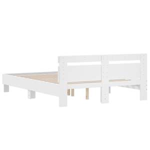 Rám postele s čelem bílý 150 x 200 cm kompozitní dřevo - obrázek 7