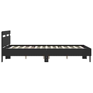 Rám postele s čelem černý 150 x 200 cm kompozitní dřevo - obrázek 6