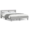 vidaXL voodiraam peatsiga, hall Sonoma tamm, 150x200 cm, tehispuit