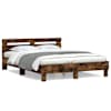 vidaXL voodiraam peatsiga, suitsutatud tamm, 140 x 190 cm, tehispuit